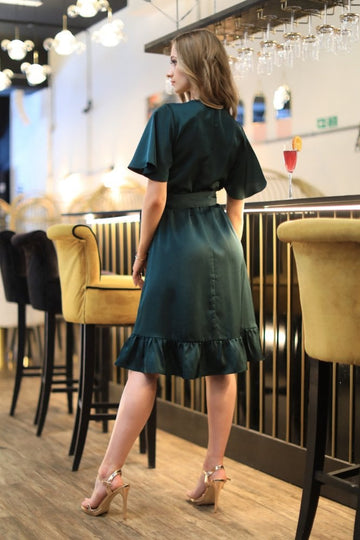 Frill Wrap Dress With Tea Sleeve Double Second